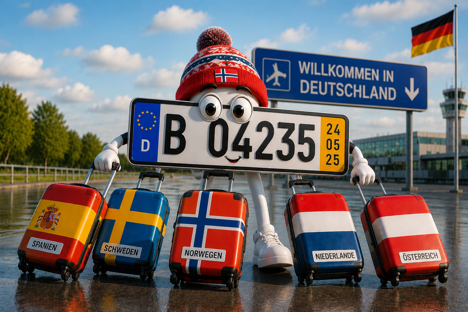 Kurzzeitkennzeichen für Fahrzeug mit ausländischen Papieren
