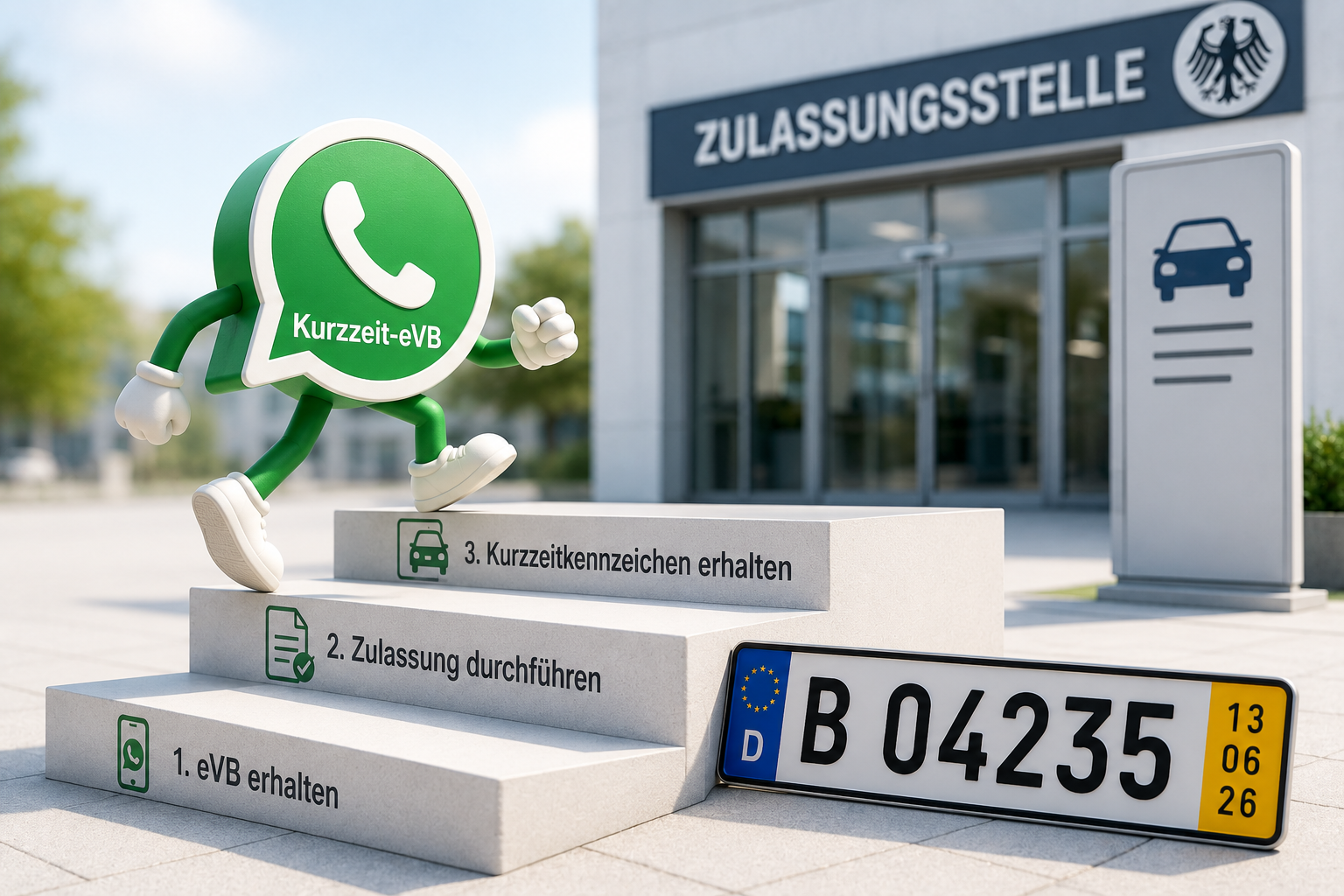 Anmeldung eines Kurzzeitkennzeichens Schritt für Schritt
